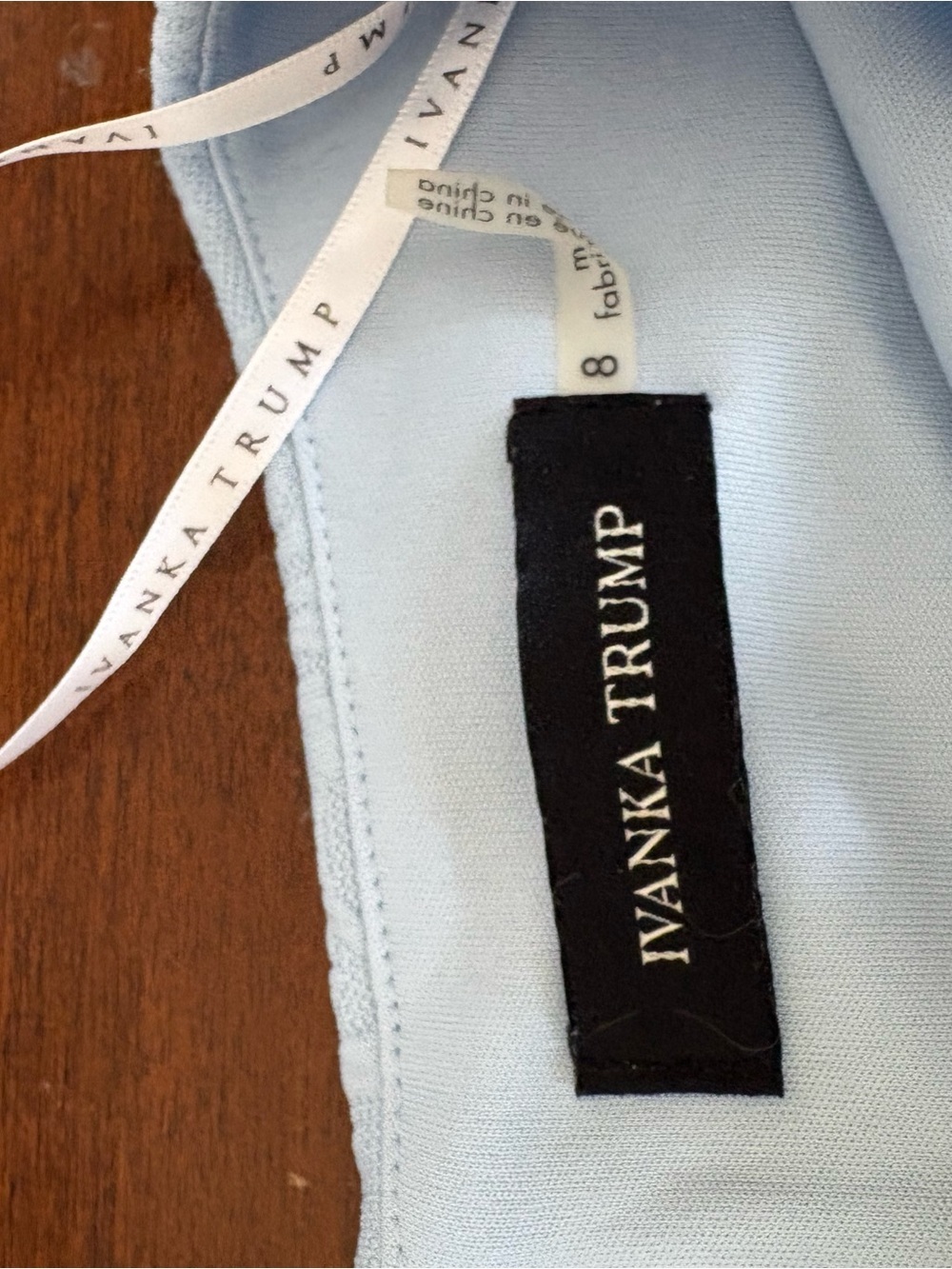 Ivanka Trump Pale Blue Textured Dress with Flutter Sleeves 8 Fairy. Old money - Picture 8 of 11